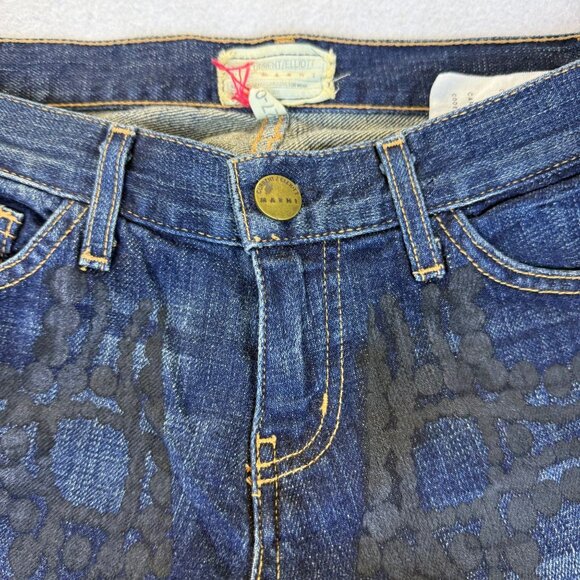Current/Elliott Womens Blue Cotton/Polyurethane Patterned Denim Jeans Size 27 - Picture 5 of 11